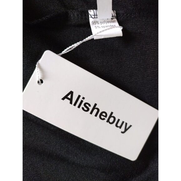 Alishebuy Women's Black Open Front Long Cardigan Sweater Size M. NWT - Picture 3 of 6